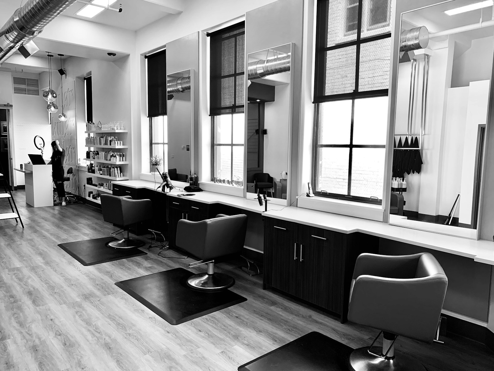 Interior of ÉCLAT hair and beauty studio